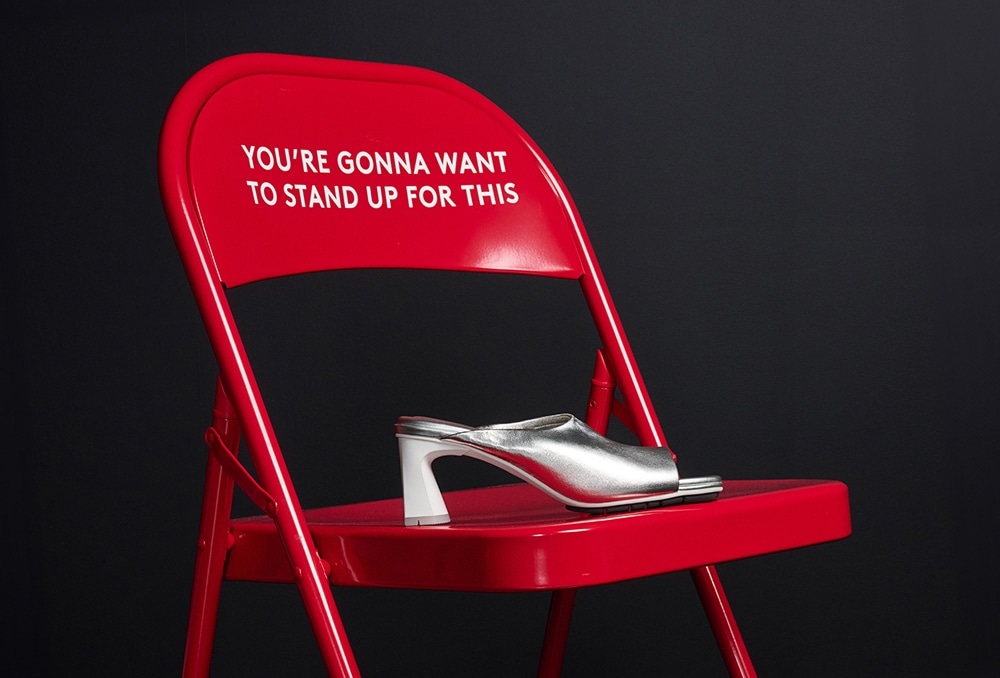Gamechanger Slide Heel in silver