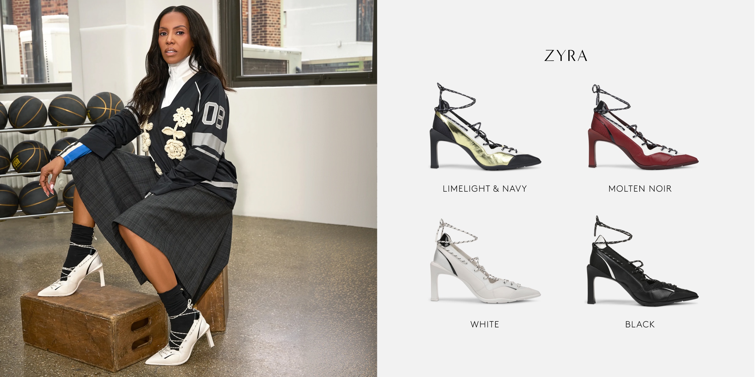 the June Ambrose x Naturalizer Zyra pump in 4 color ways