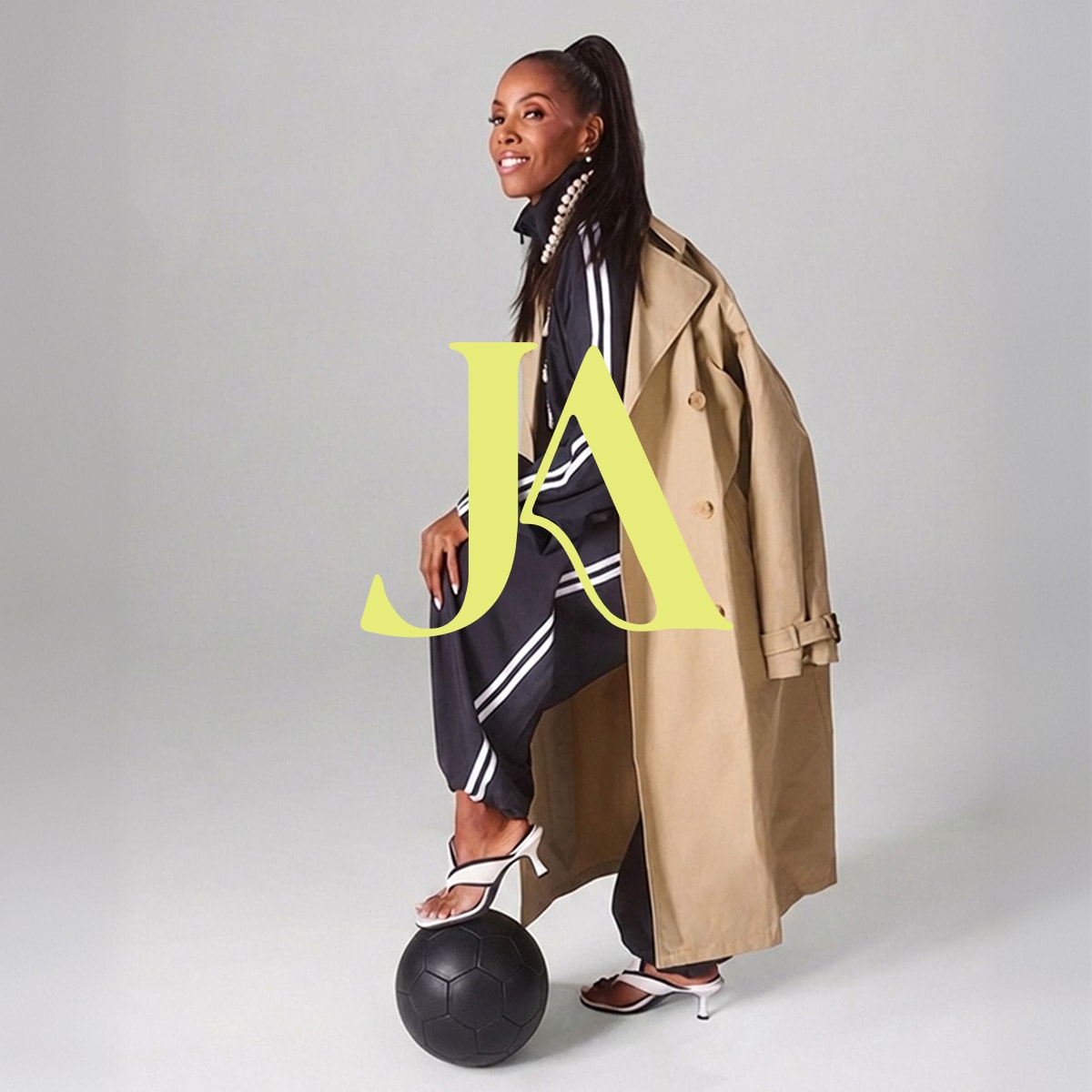 June Ambrose x Naturalizer Ravyn heeled thong in white