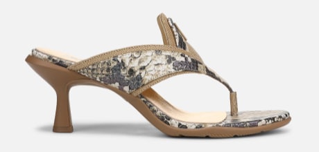 June Ambrose x Naturalizer Ravyn kitten heel thong in dark gold