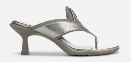 June Ambrose x Naturalizer Ravyn kitten heel thong in pewter