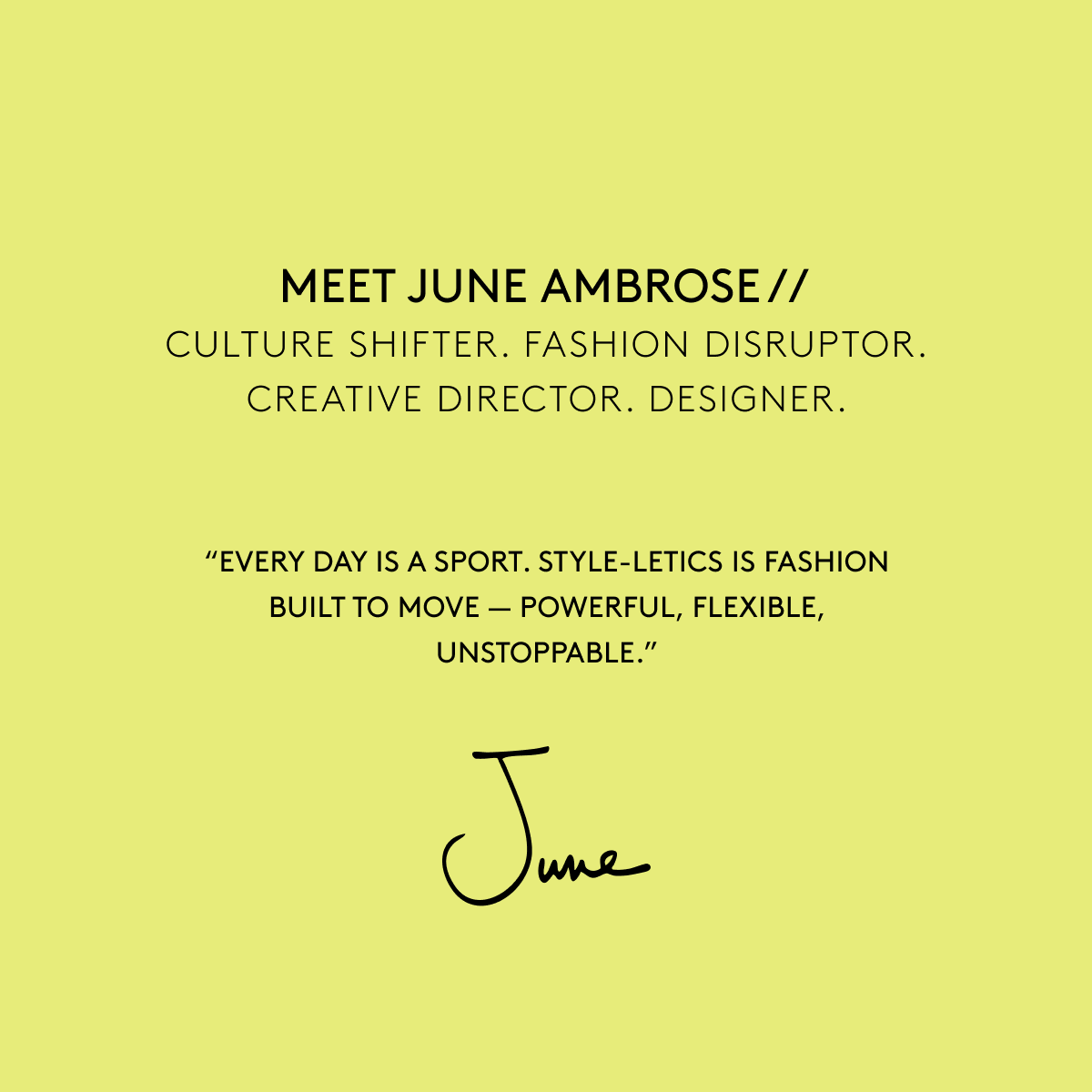 a gif of different quotes from June Ambrose