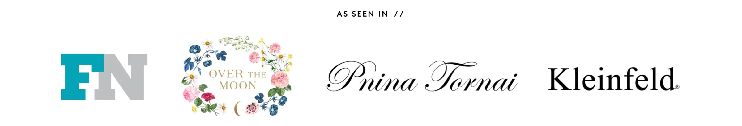 as seen in footwear news, over the moon, pnina tornai and kleinfeld