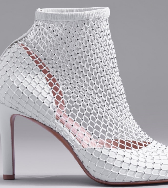 heeled mesh bootie