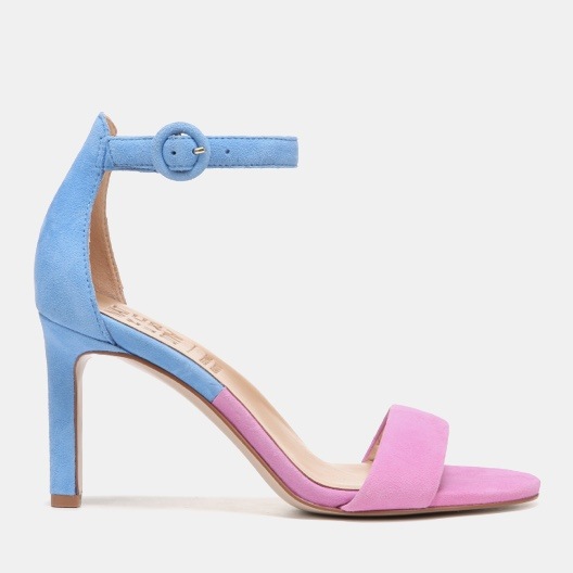 kinsley dress sandal in rose & blue suede