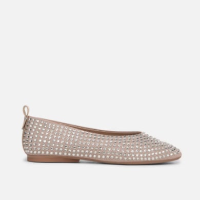 Carla ballet flat in warm taupe twill