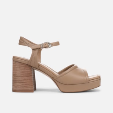 Paloma platform sandal in birchwood leather
