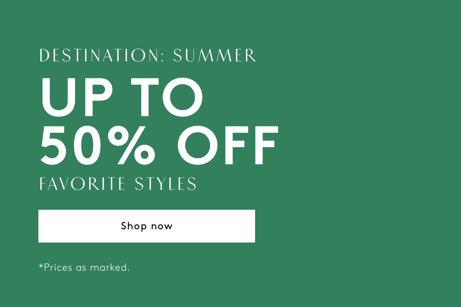 Destination Summer Sale