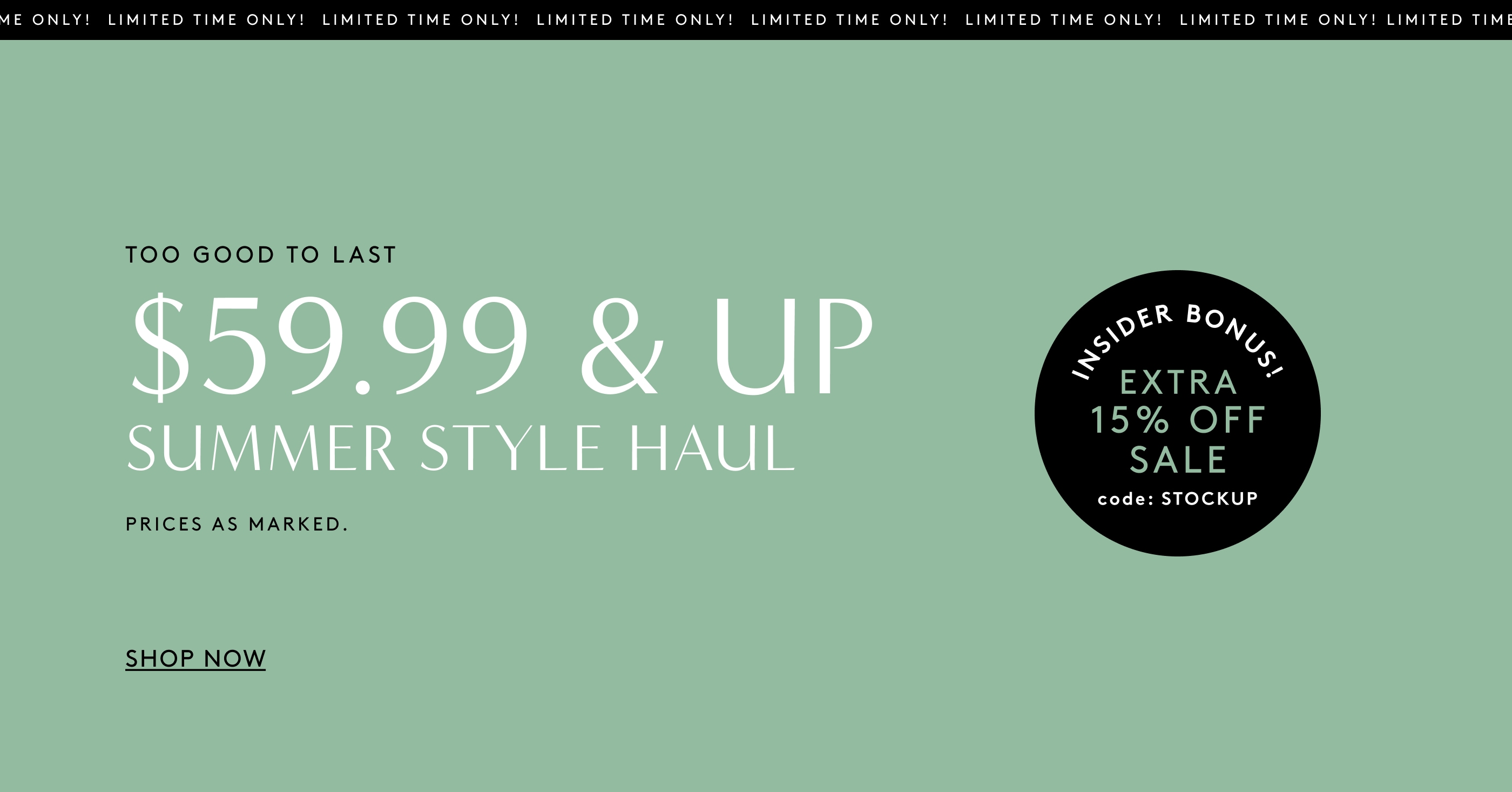 $59.99 and up summer style haul prices as marked