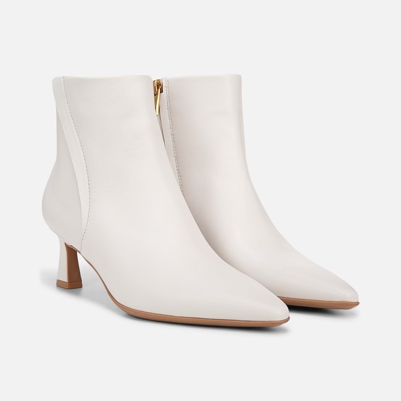 Naturalizer Deesha Bootie Boots, Warm White Leather Suede, 8.5M Zip Closure
