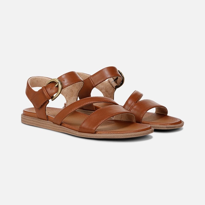 Soul Jayvee Sandals, Brown Faux Leather, 9.5M Strappy Style, Open Toe, Antimicrobial Lining