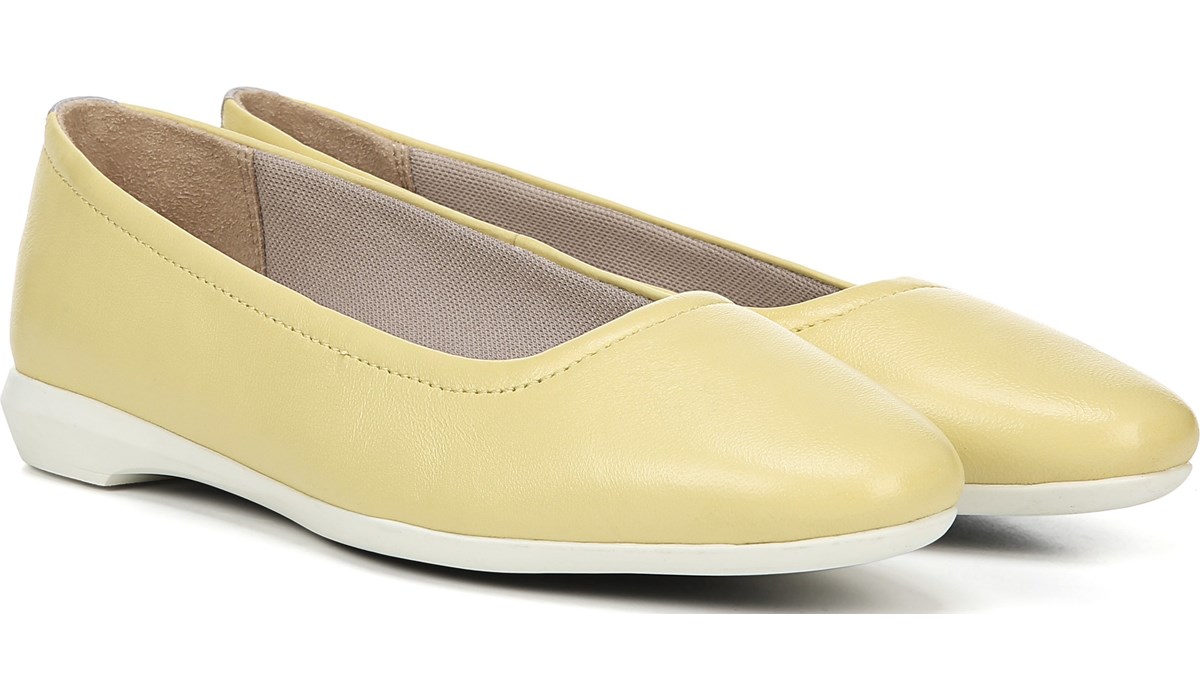 yellow leather flats