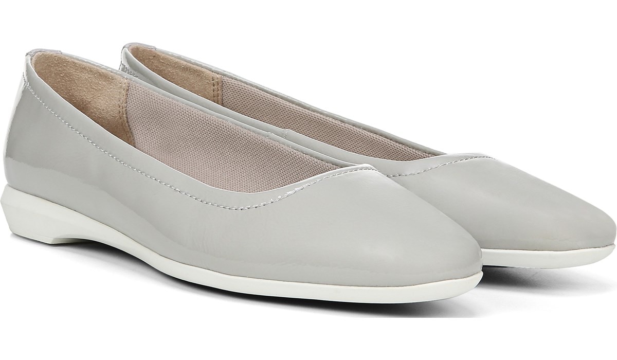 Icy Grey Patent Leather Flats 