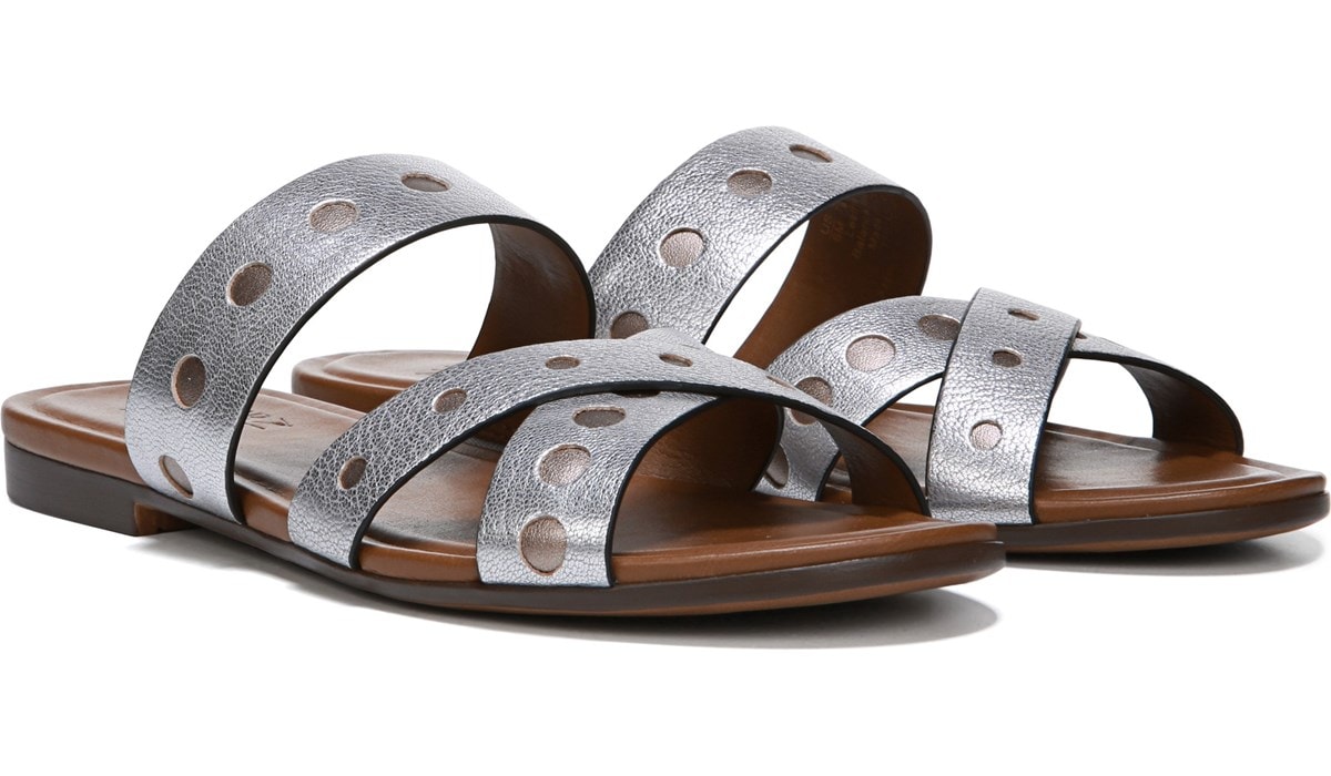 Silver Frost Leather Sandals 