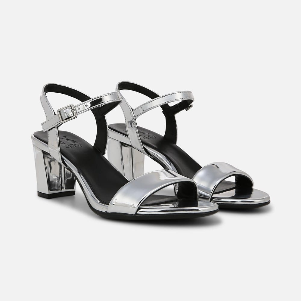 knee length dresses for ladies Marc Fisher Ltd Dennie Women's Sandals Silver Leather : 6 M
