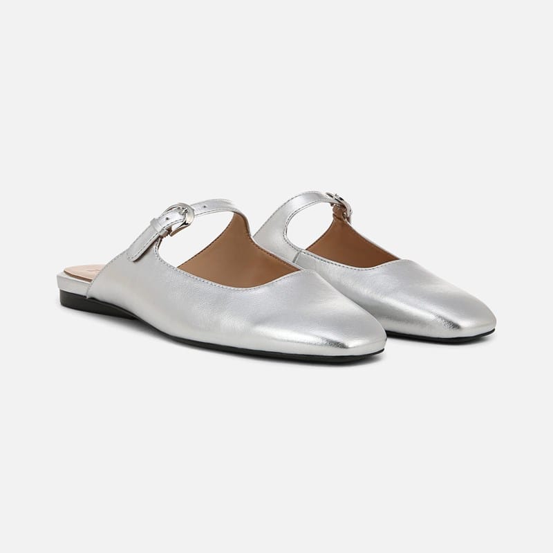 Naturalizer Apple Mary Jane Mule Shoes, Silver Faux Leather, 5.0M
