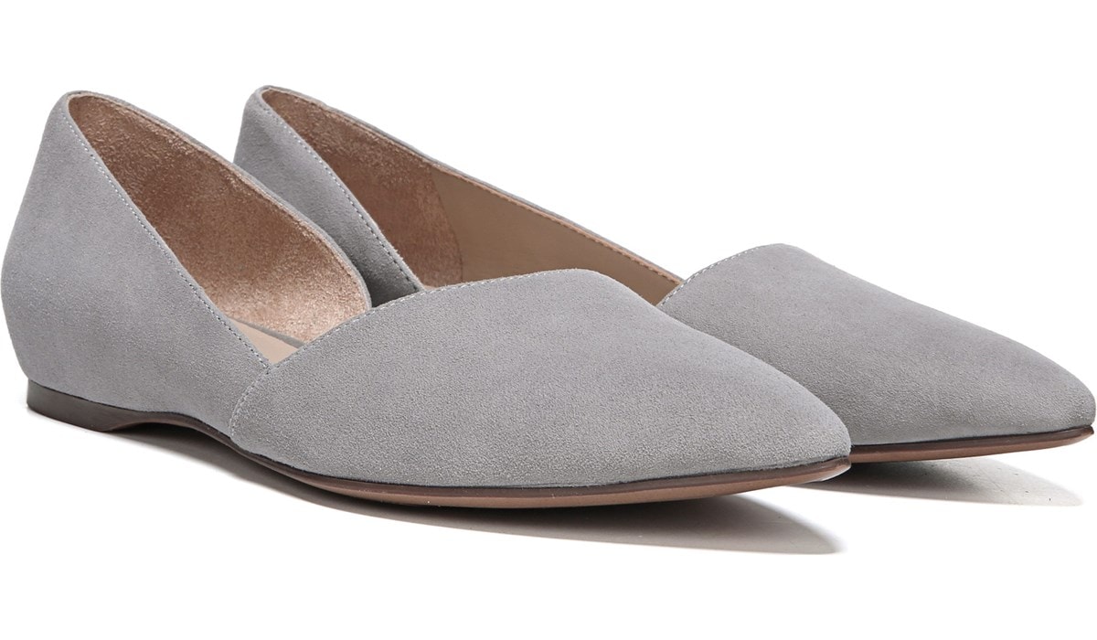 grey suede flat shoes