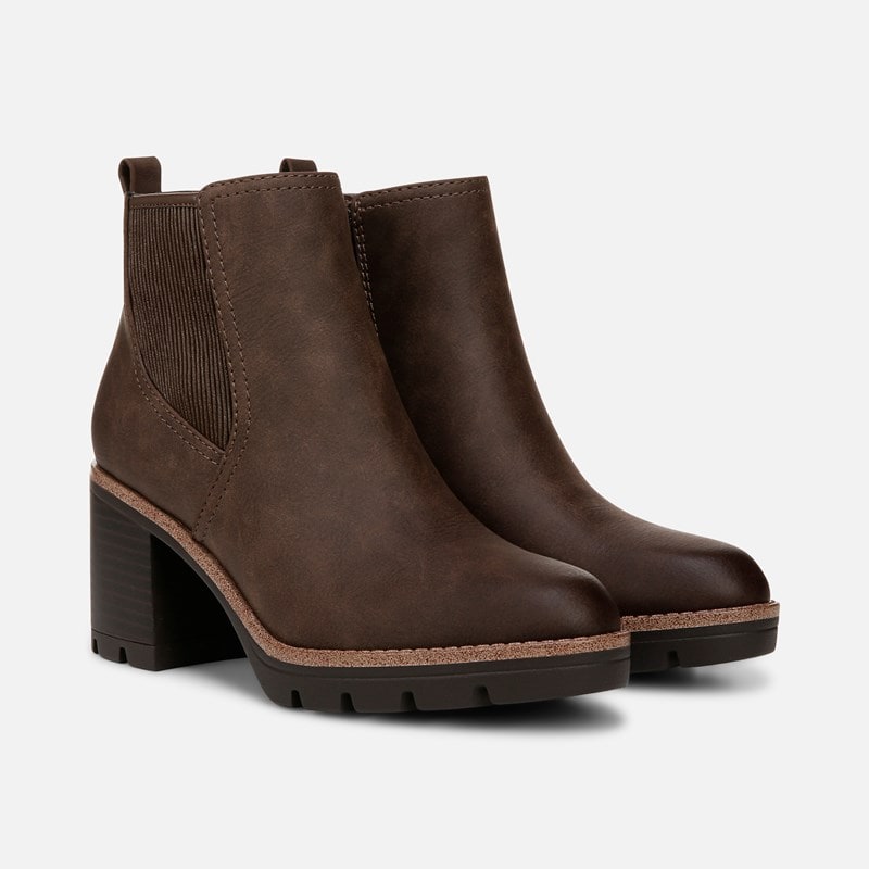 Naturalizer Madalynn Gore Water Repellent Bootie Boots, Truffle Taupe Faux Leather, 10.0M 3-Inch Heels, Round Toe, Zip Closure