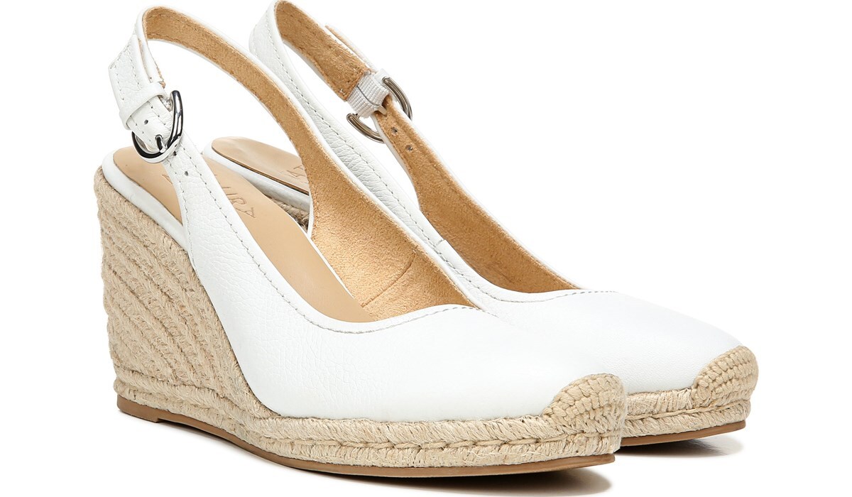 naturalizer white wedge sandals