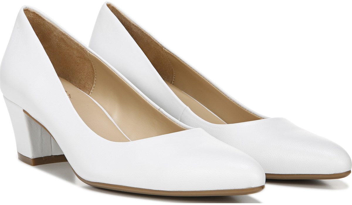 naturalizer white heels