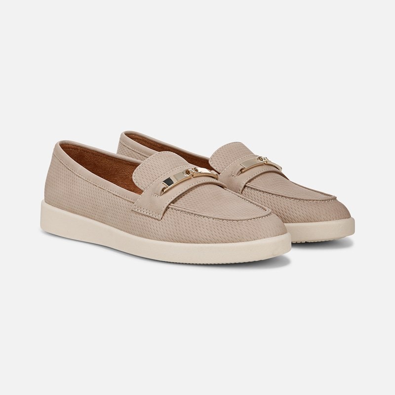 Naturalizer Isla Bit Loafer Shoes, Warm Taupe Tan Faux Nubuck, 11.0W Round Toe