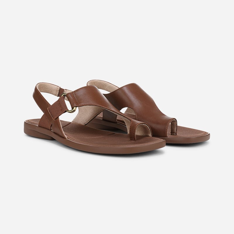 Soul Freya Sandals, Brown Faux Leather, 8.5W Strappy Style, Open Toe, Slingback Strap