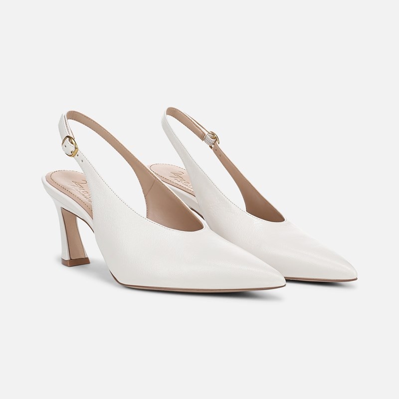 27 EDIT Elaine Slingback Dress Shoe Shoes, Warm White Leather, 5.0M Strap, Rubber Outsole