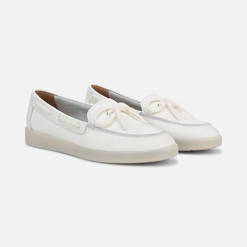 Naturalizer Keel Boat Shoe Shoes, Warm White Leather, 8.5W Round Toe