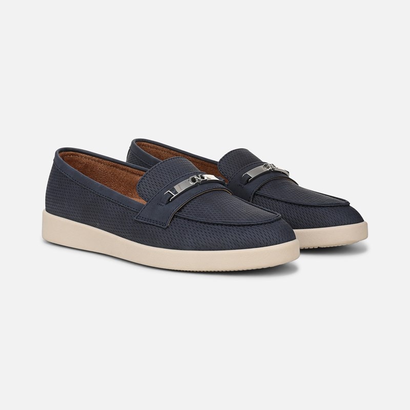 Naturalizer Isla Bit Loafer Shoes, Lux Navy Faux Leather, 8.0W Round Toe