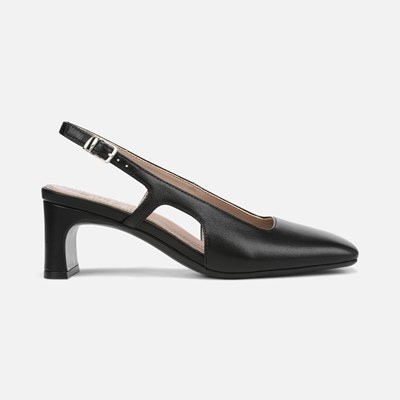 靴 leather sling back shoes Buy Silver Signature Leather Square Toe Sling Back Mary