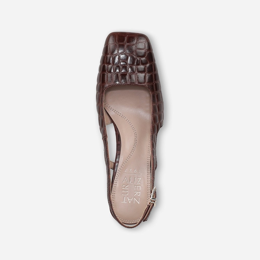(取寄) ナチュラライザー レディース カルメン Naturalizer women Carmen Cappuccino Crocco Leather Naturalizer Carmen Slingback | Womens Heels