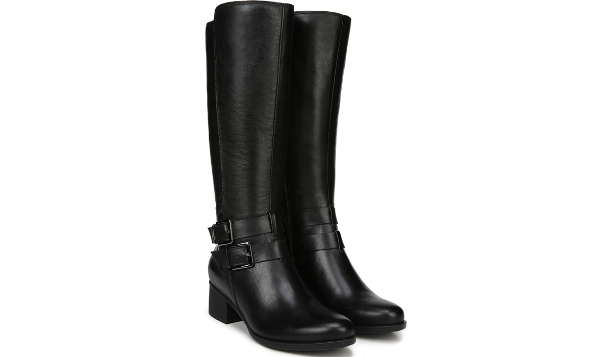 knee high black boots wide calf