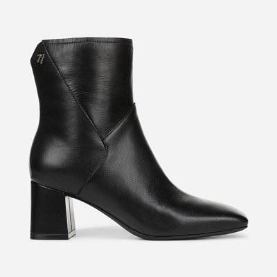naturalizerブラックレザーブーツ 中ヒール Women's Black Boots | Naturalizer