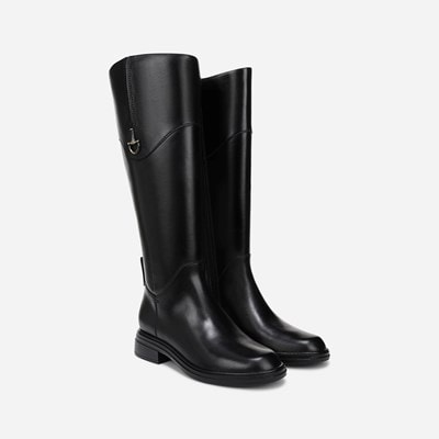naturalizerブラックレザーブーツ 中ヒール Women's Black Boots | Naturalizer