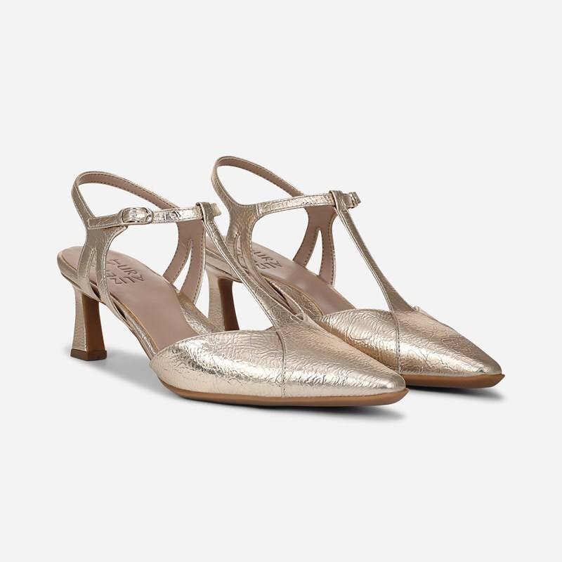 Naturalizer Torin Slingback Dress Shoe Shoes, Champagne Faux Leather, 10.0M Pointed Toe, Strap