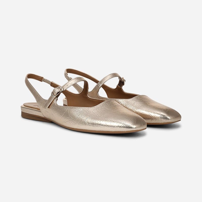 Naturalizer Anikka Mary Jane Slingback Flat Shoes, Champagne Faux Leather, 7.5W Strap