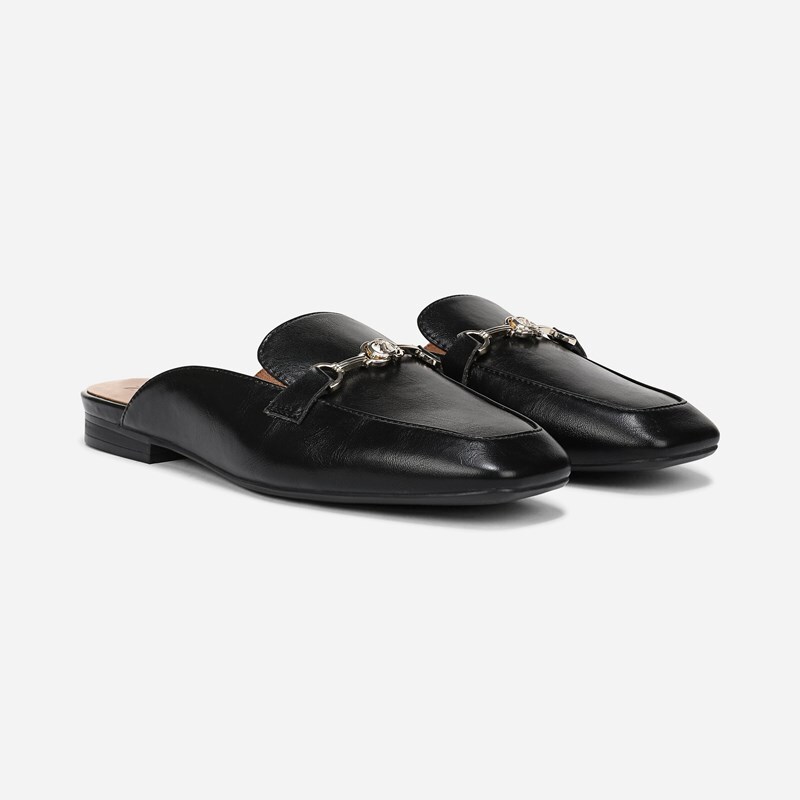 Naturalizer Basel Mule Shoes, Black Faux Leather, 8.0W Slip-On