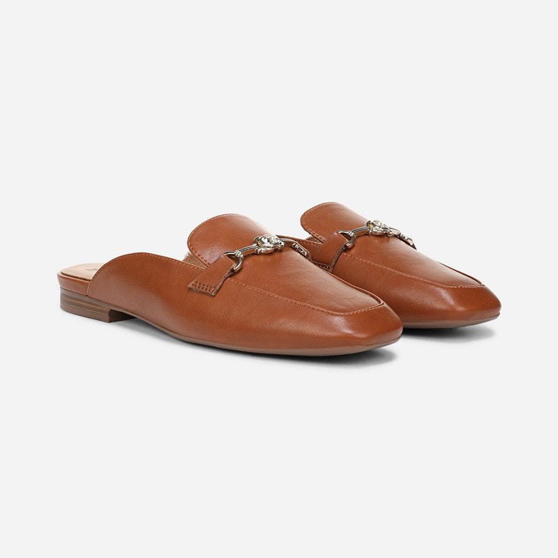 Naturalizer Basel Mule Shoes, Walnut Brown Faux Leather, 6.5W Slip-On