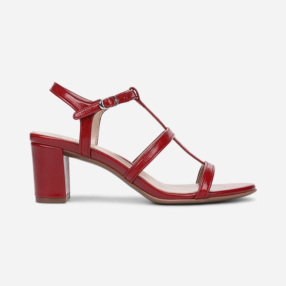 open lace back dress The Strappy Sandal - Red