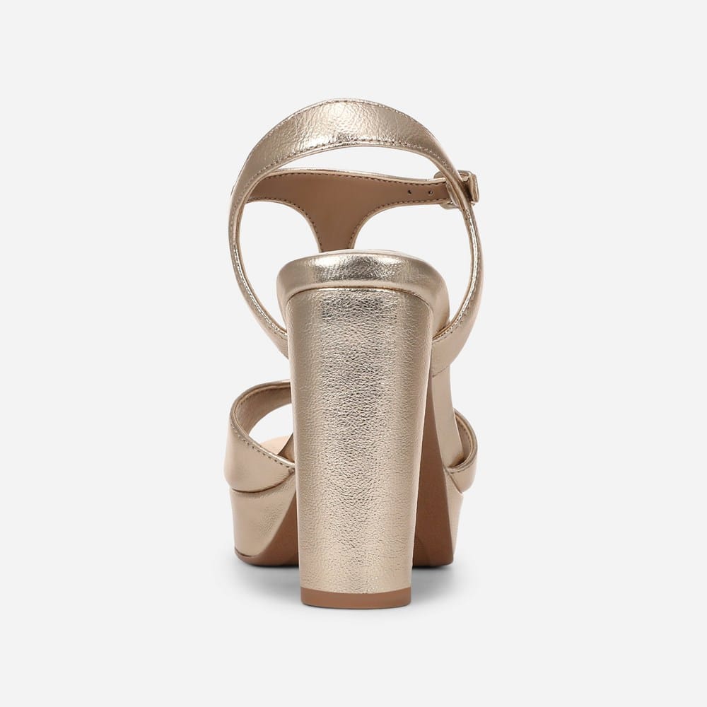 slim fit dress slacks AZALEA WANG MADGE PLATFORM CHUNKY SANDAL IN GOLD – AKIRA main image 1