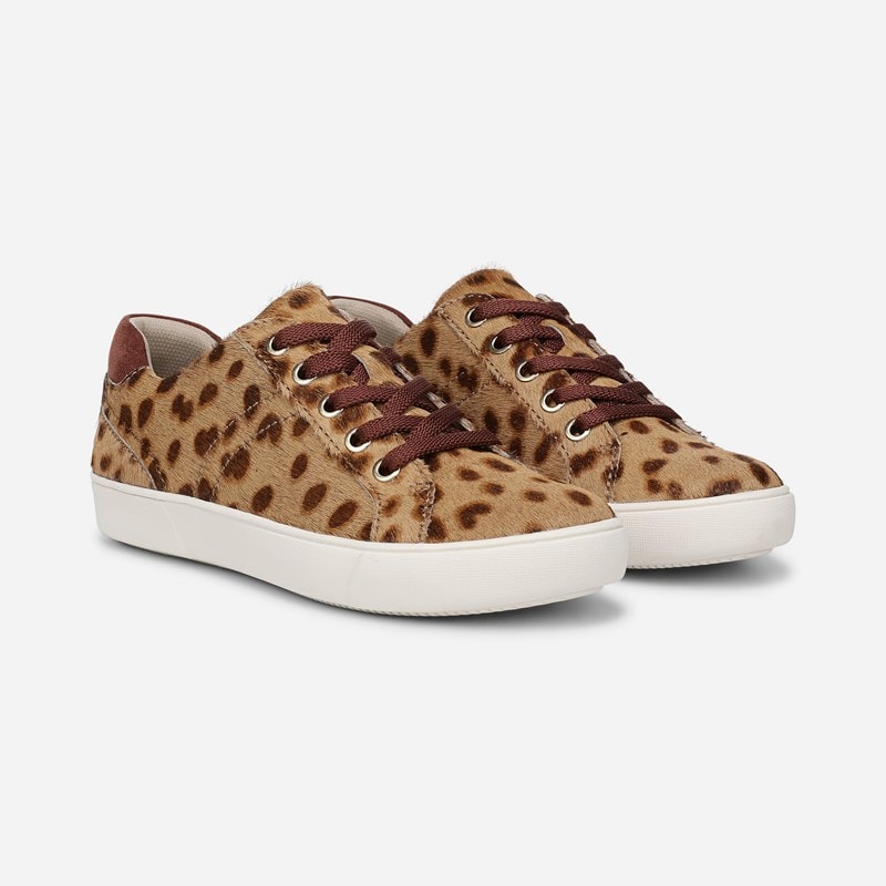 Naturalizer Morrison Sneaker Shoes, Spotted Leopard Print Fur Leather, 11.0M Lace-Up Style, Round Toe