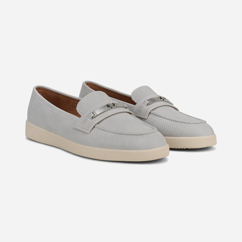 Naturalizer Isla Bit Loafer Shoes, Lunar Grey Perf Faux Leather, 8.0W Round Toe