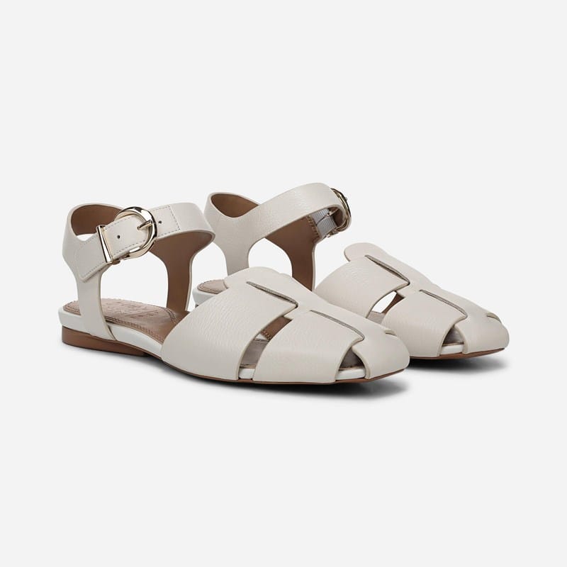 Naturalizer Cleo Flat Sandals, Warm White Leather, 5.5M