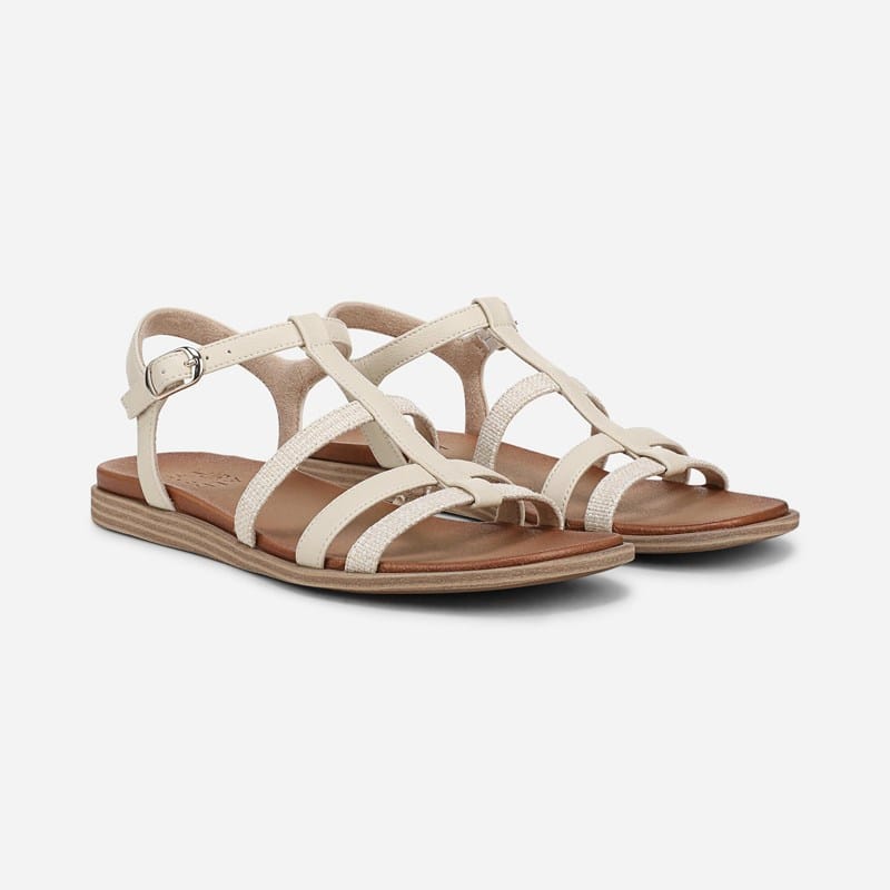 Naturalizer Julia Strappy Sandals, Light Tan Faux Leather, 8.0W Open Toe