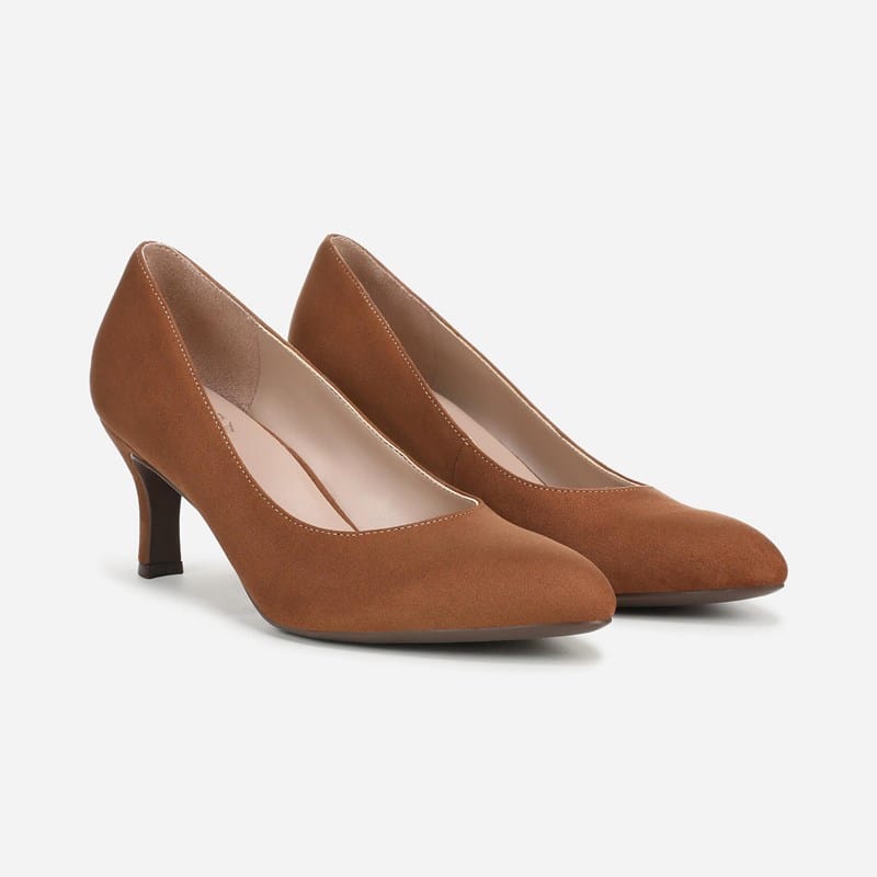 Naturalizer Flora Pump Shoes, Dark Chestnut Brown Microfiber, 7.5M Slip-On