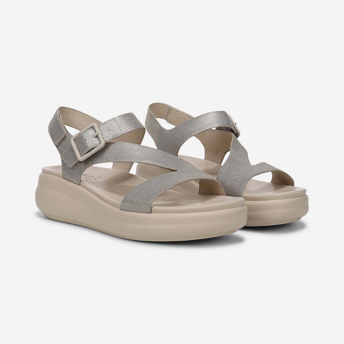 knee length dresses for ladies Women's Dennie Strappy Leather Dress Sandal - Silver Leather
