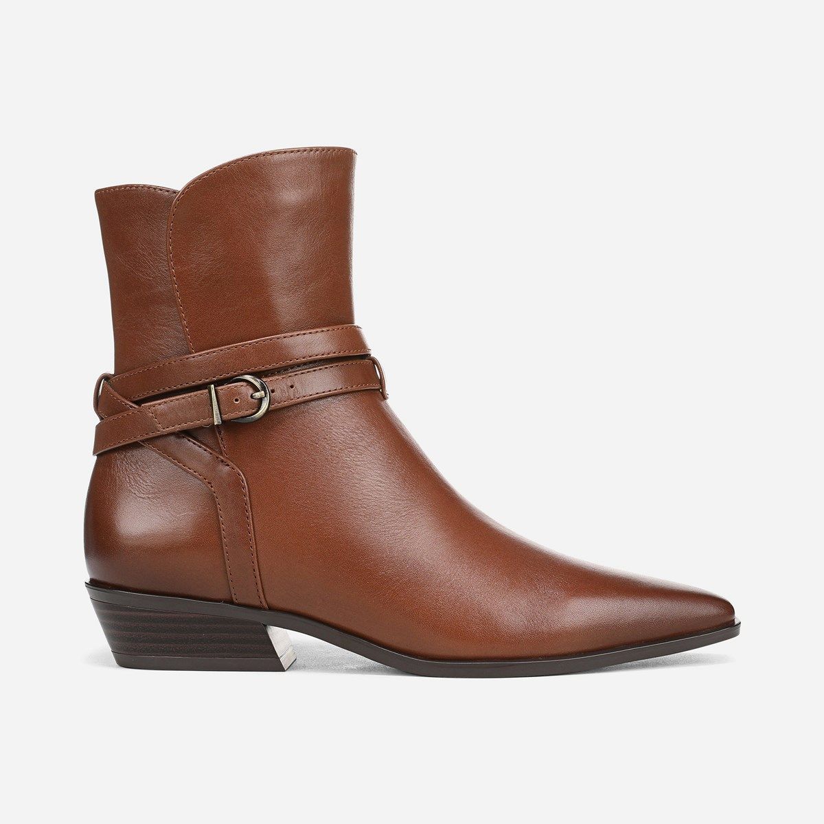 women's leather dress boots low heel Side zip low heels leather boots |El Boyero
