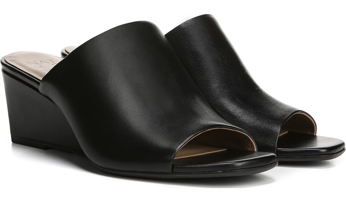 naturalizer zaya wedge leather sandals