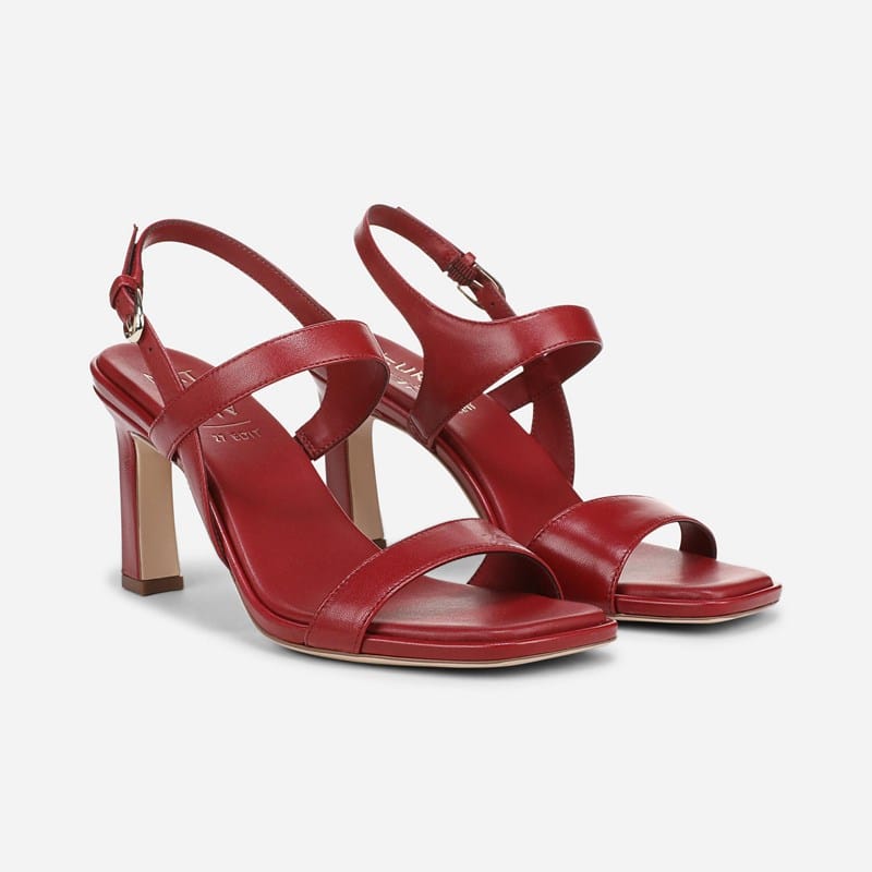 27 EDIT Suri Dress Sandals, Hearts Flame Red Leather, Strappy Style, Open Toe