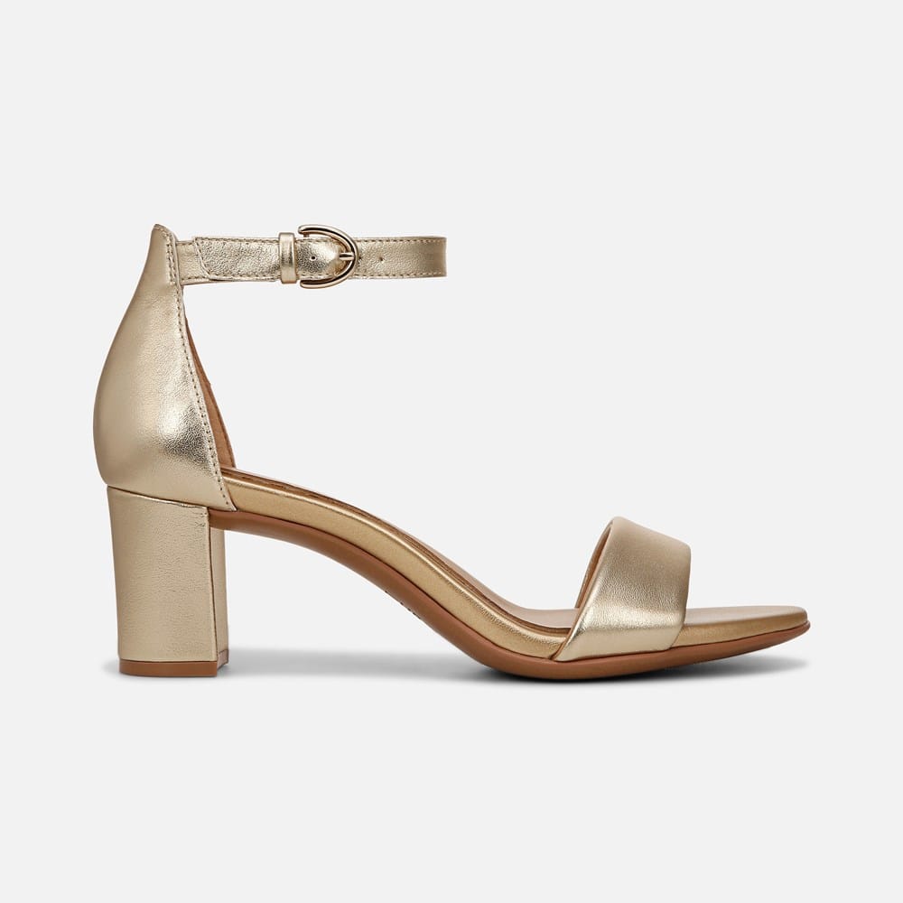 naturalizer ankle strap buckles leather dress sandals Naturalizer Nia Metallic Leather Buckle Hardware T-Strap Ankle Wrap Sandals